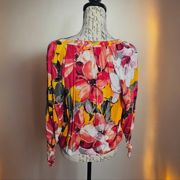 Anthropologie Fig and Flower Floral Blouse | Women's Size Small - Picture 2 of 7